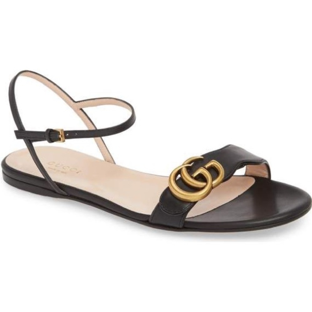GUCCI
Double G Logo Leather Sandals